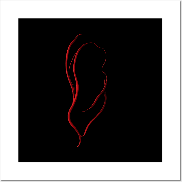 Red Abstract Line art Wall Art by emeka